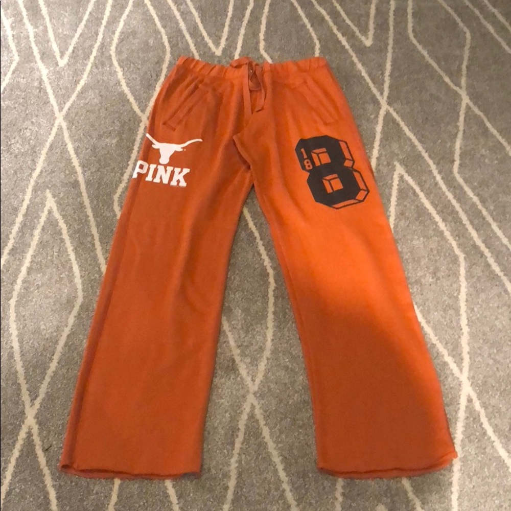 Pink VS University of Texas boyfriend fit sweats